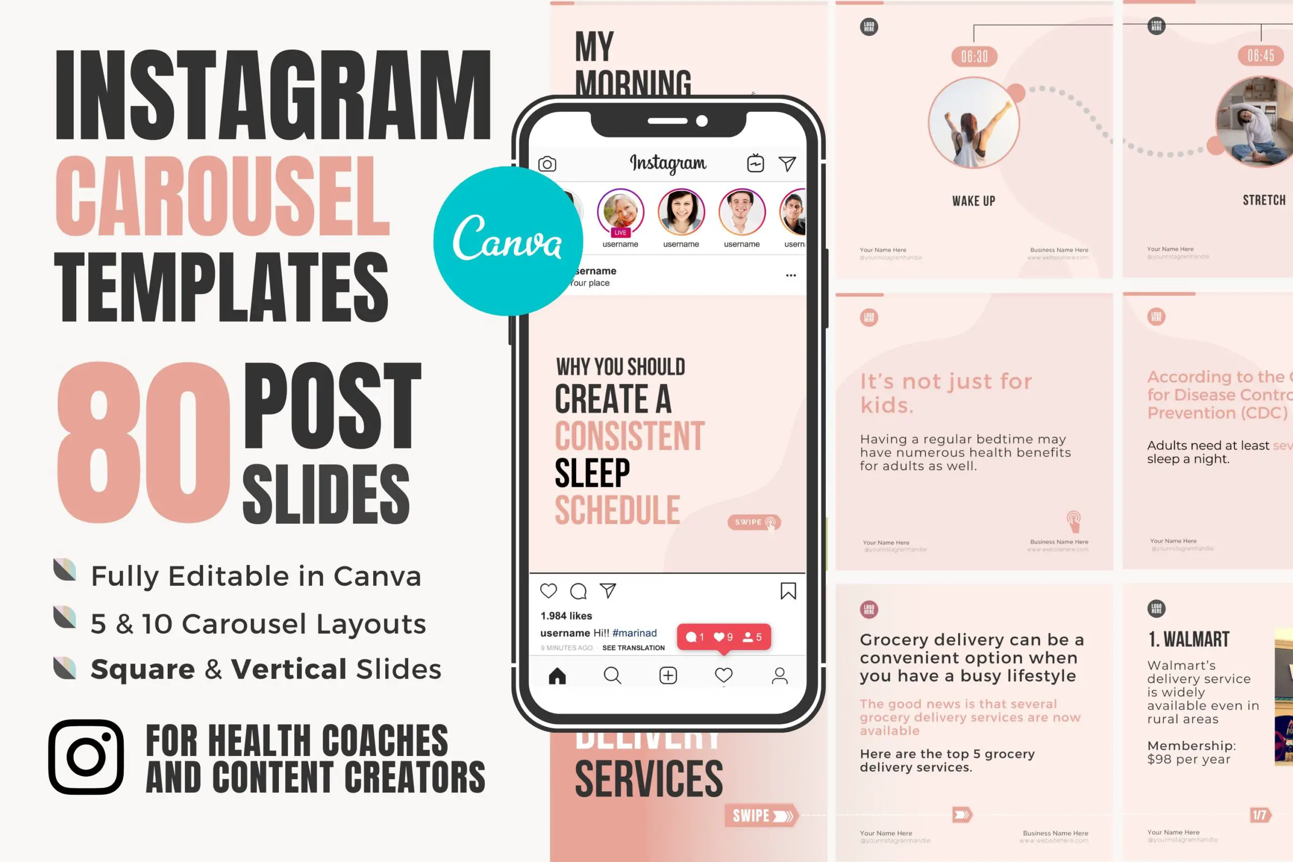 Modèles de carrousel Instagram Canva -