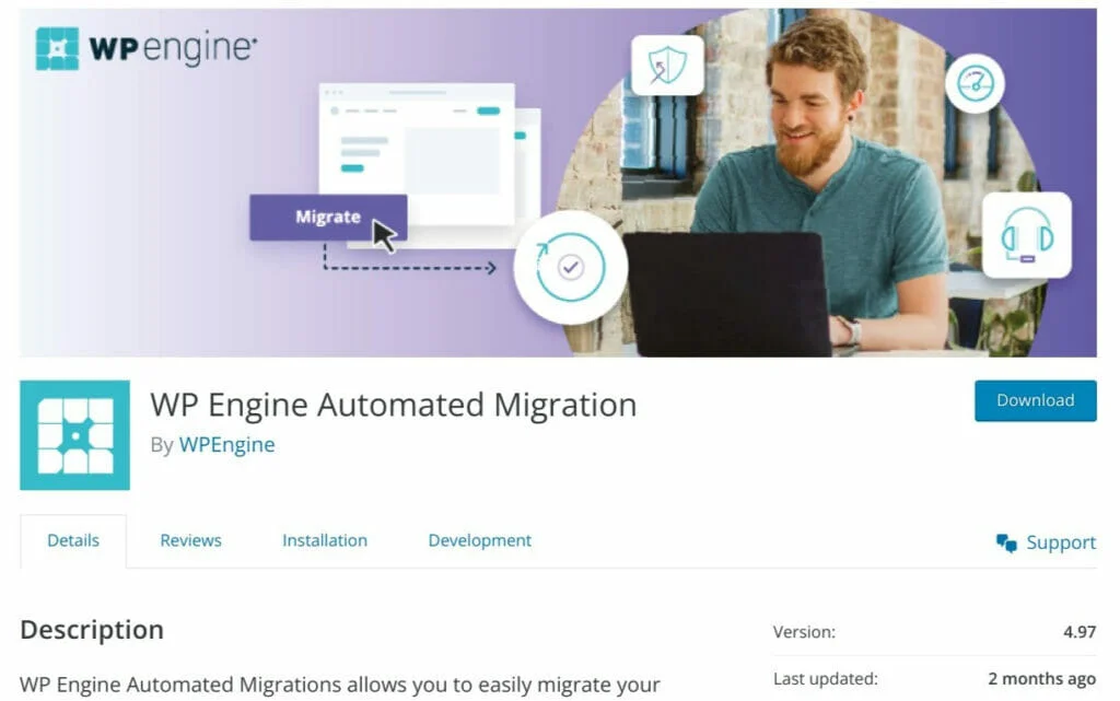 plug-in wordpress per la migrazione automatizzata del motore wp