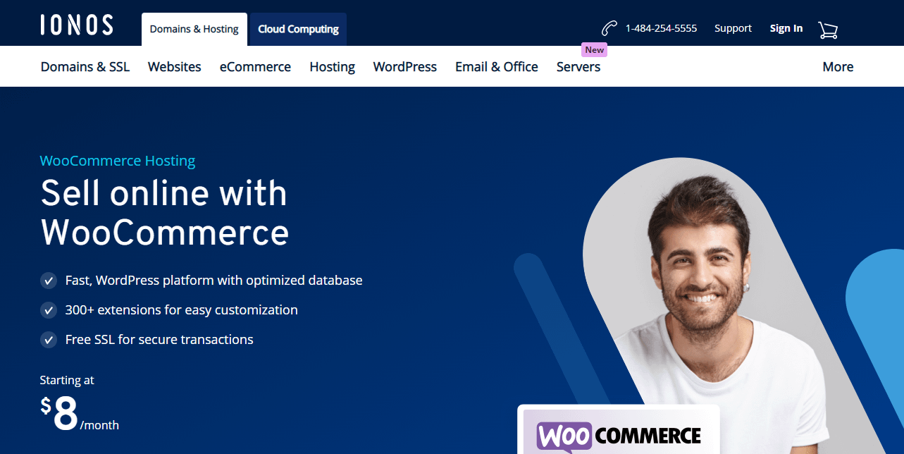 IONOS menawarkan hosting WooCommerce.