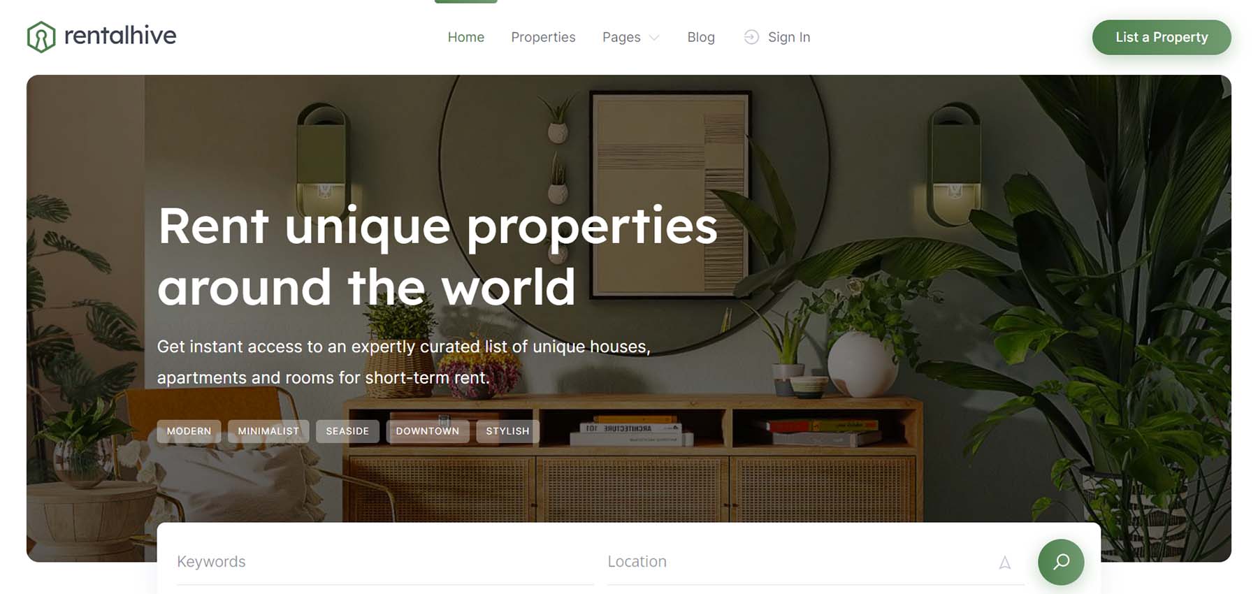 Thème WordPress pour l'immobilier RentalHive