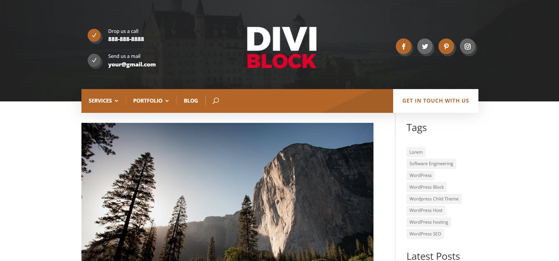 Entwerfen eines Layouts mit Divi Block