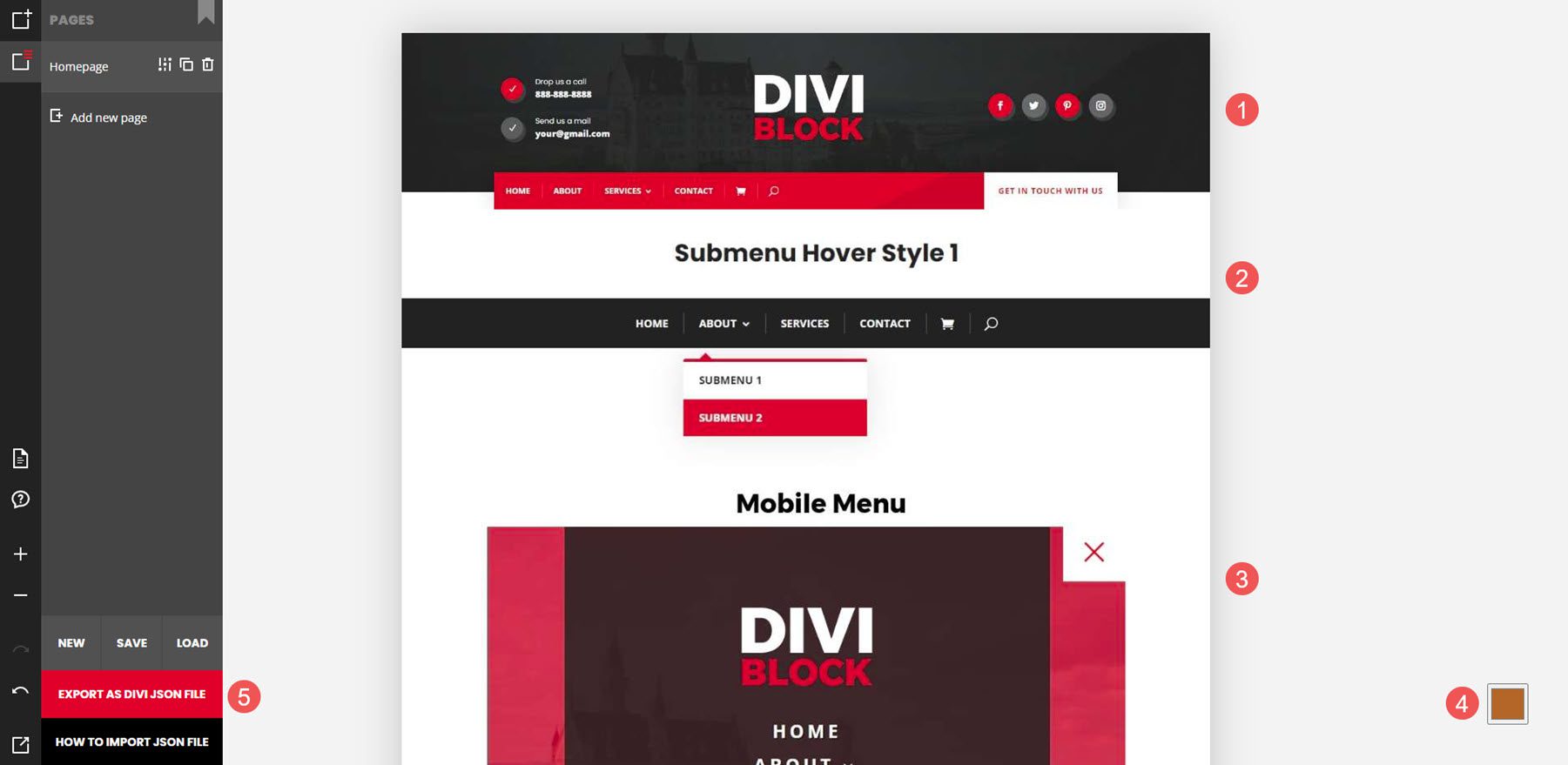 Entwerfen eines Layouts mit Divi Block