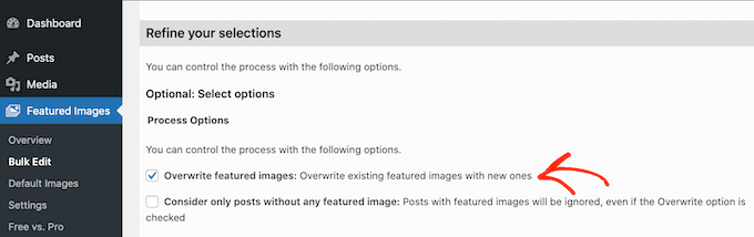 Override featured images in WordPress