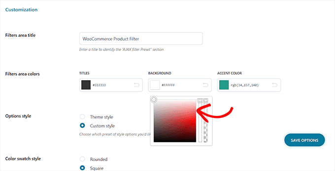 Customize filter colors