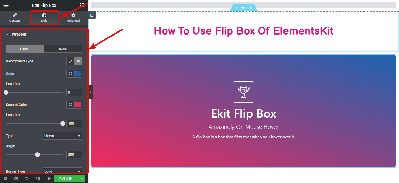 การตั้งค่า wrapper ของ flip box- วิธีสร้าง Flipbox Overlays และ Hovers ใน WordPress