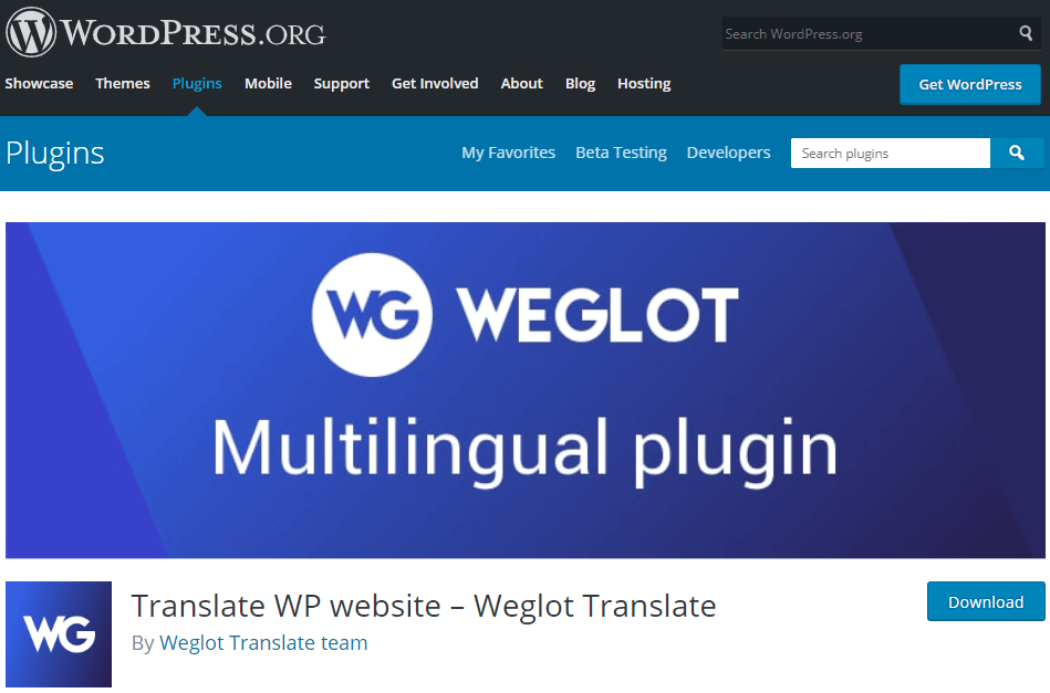 Weglot プラグインのホームページの概要 - WooCommerce 多言語マーケットプレイス