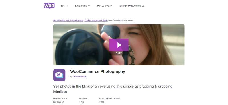 攝影師的 woocommerce wordpress 插件