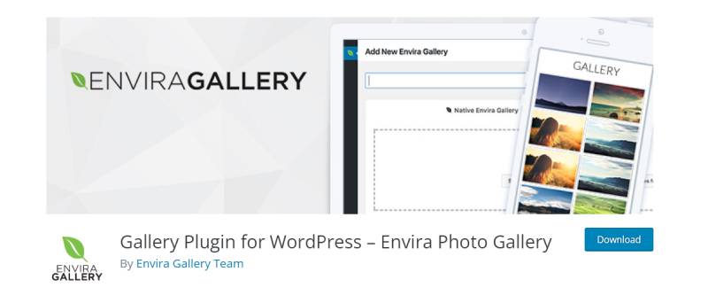 envira gallery plugin for wordpress 下載頁面截圖