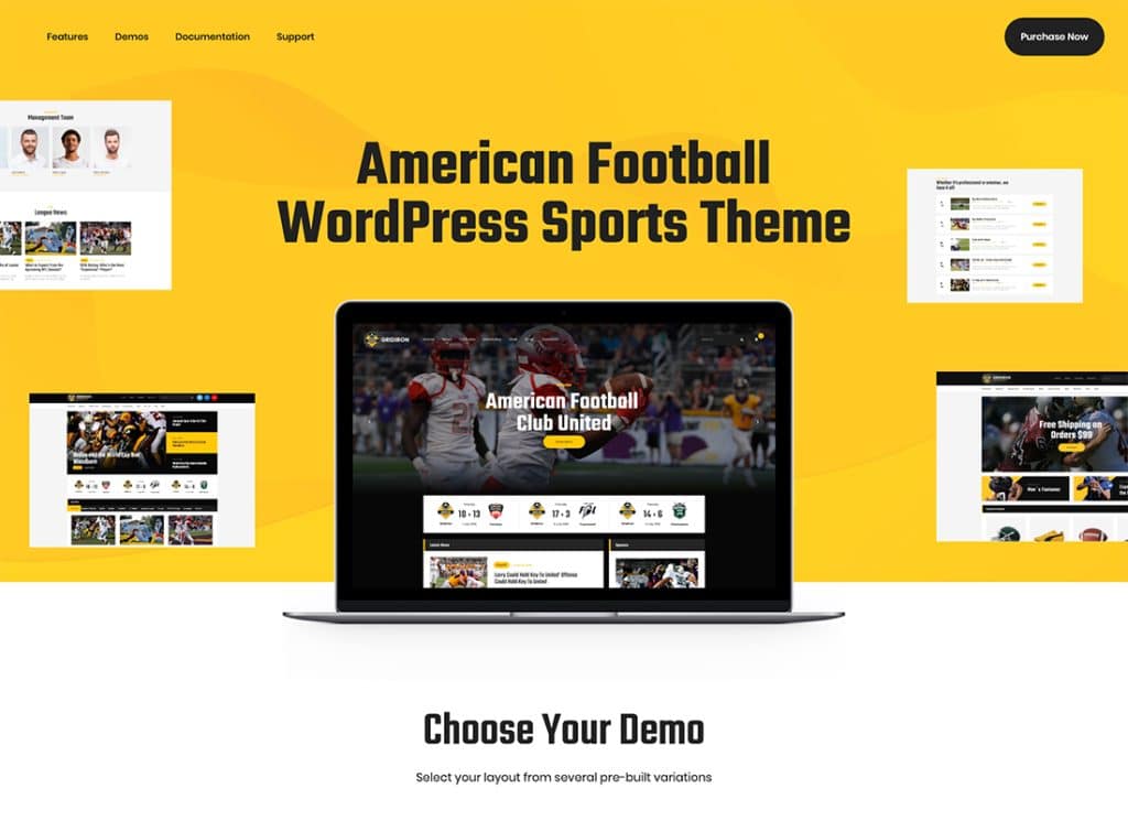 Parrilla | Tema de WordPress del equipo de fútbol americano y Superbowl de la NFL