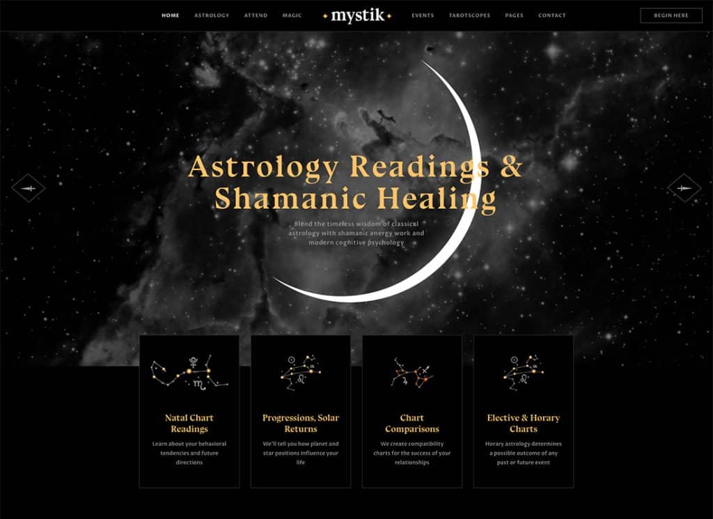 Mystik - โหราศาสตร์ & ดูดวงลึกลับทำนายดวงชะตาธีม WordPress