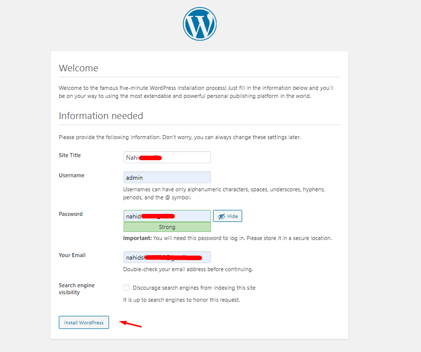 此图像显示了 WordPress 安装的自定义部分。