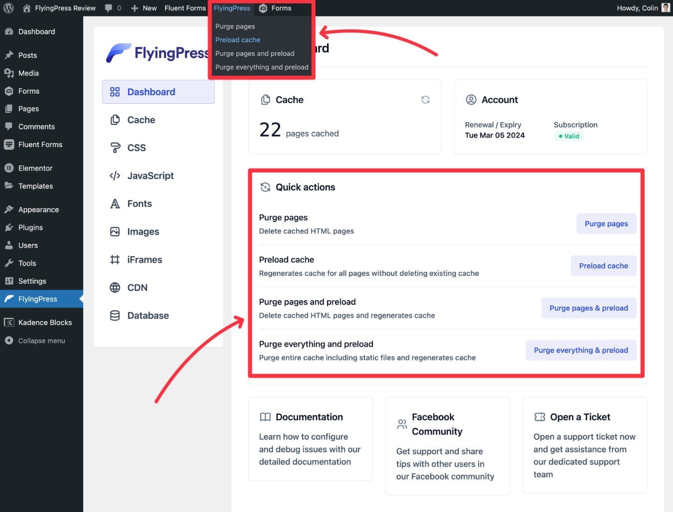 Cara membersihkan cache FlyingPress