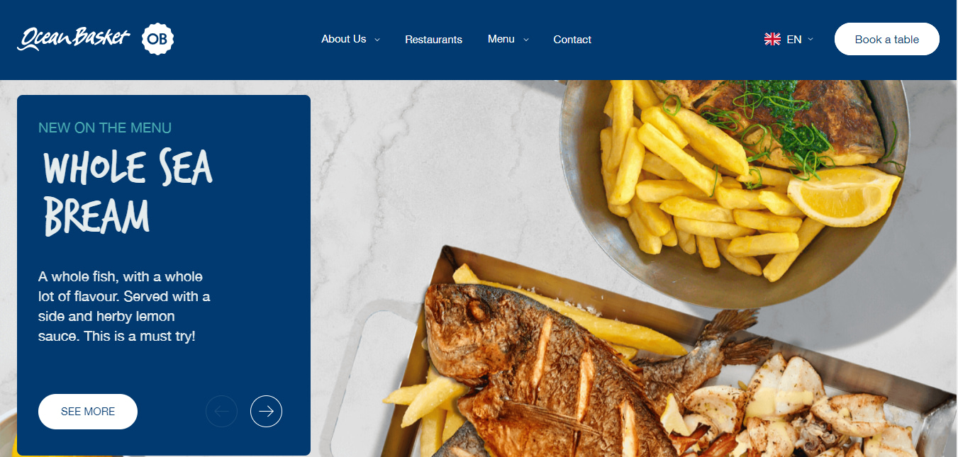 Eine Restaurant-Website.