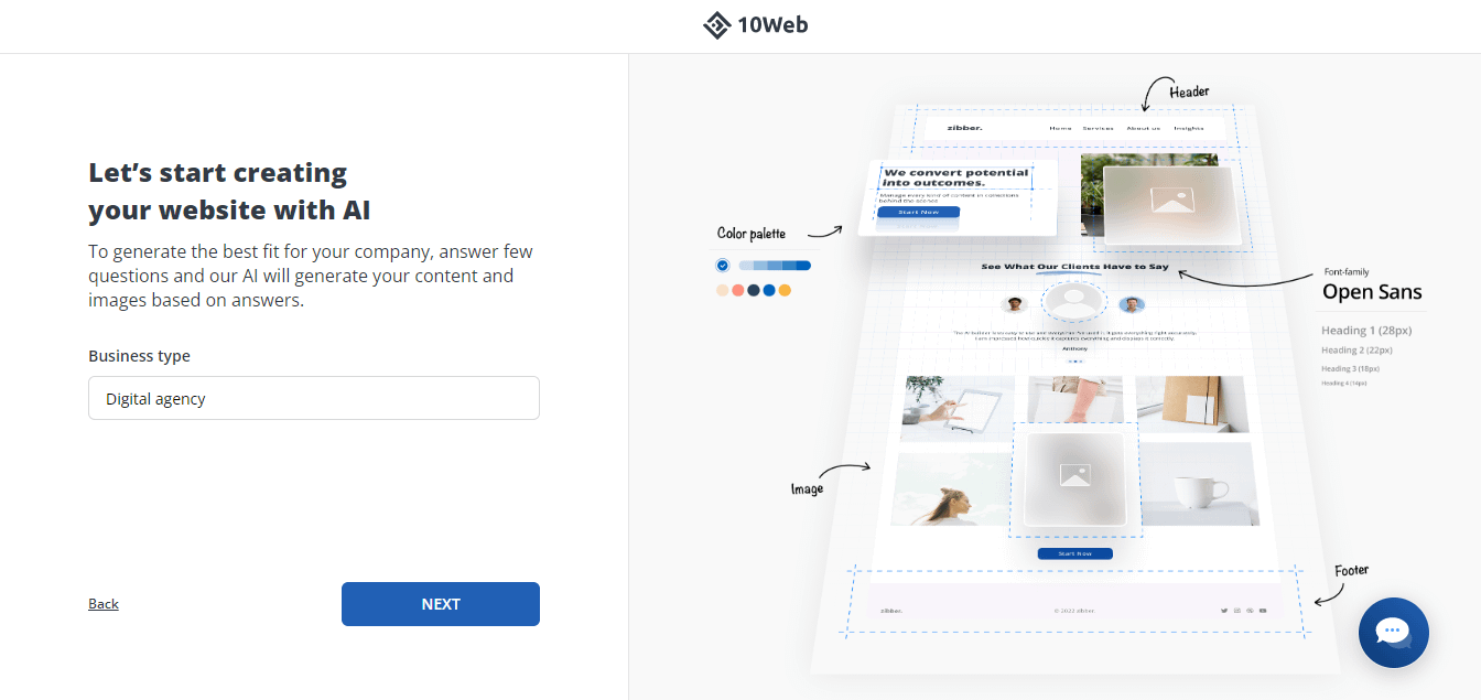 10Web'in yapay zeka web sitesi oluşturucuları için birkaç soruyu yanıtlıyorum.