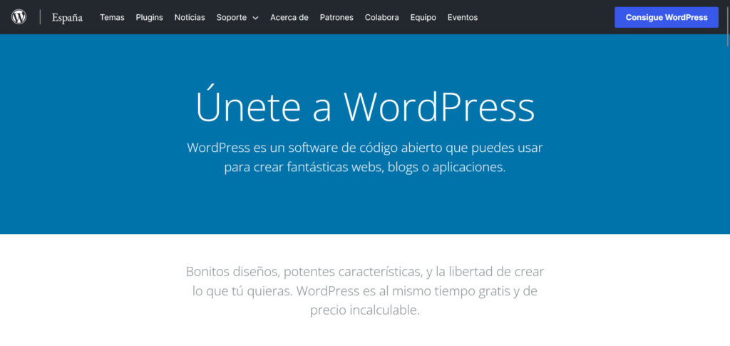 wordpress.org versiunea spaniolă