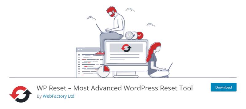 Screenshot der wp-Reset-Downloadseite