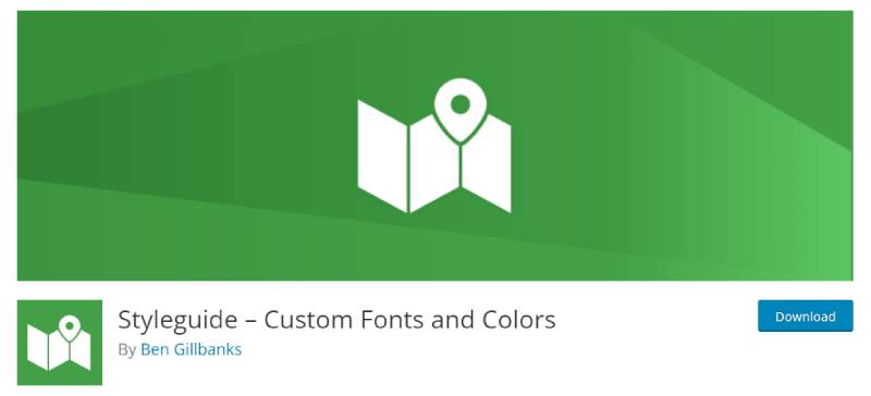 captura de pantalla de la página de descarga del plugin de wordpress de la guía de estilo