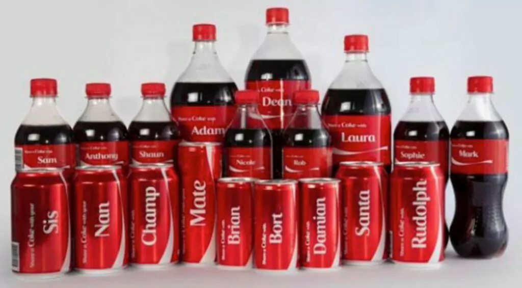 オーストラリアにおける Share a Coke ボトルのローカライズされたマーケティング例