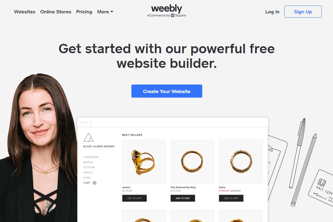 Weebly 拖放網站生成器