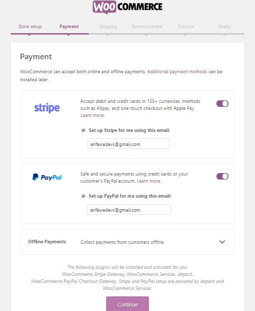 configuration du paiement woocommerce