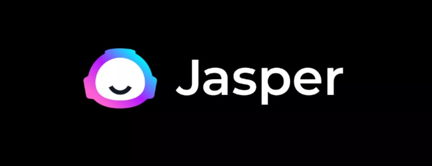 黑色 BG 上的 Jasper AI 徽標