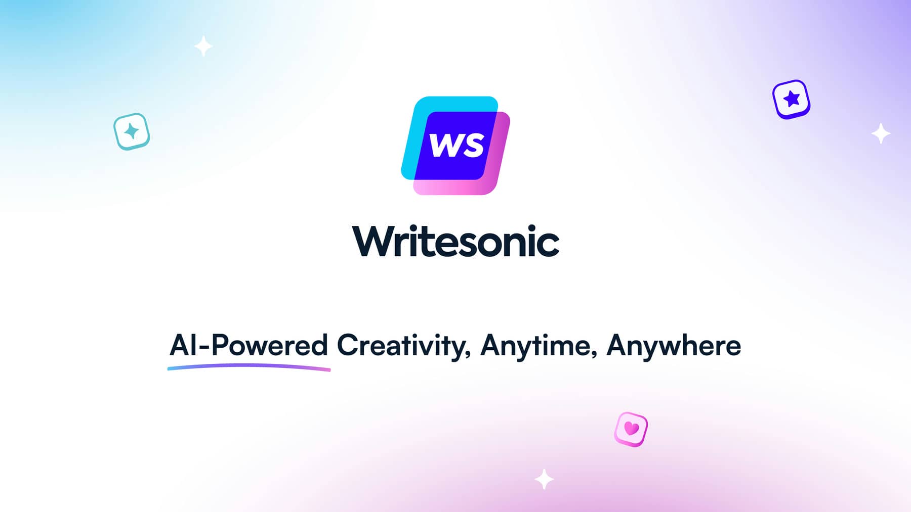 เครื่องหมายโลโก้ Writesonic AI