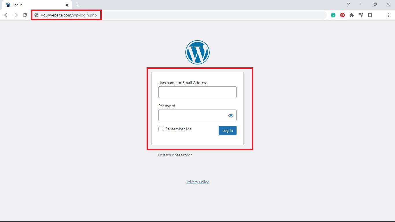 un URL di accesso wordpress alternativo