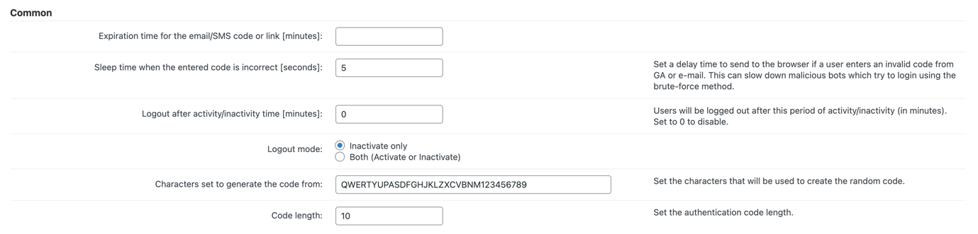 cm login seguro - configuração comum