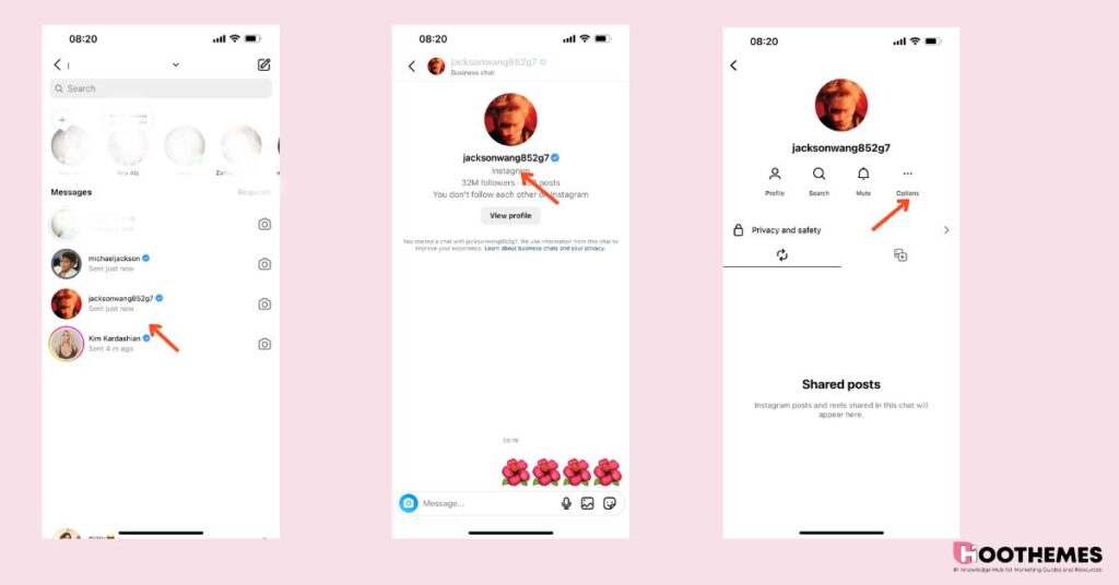 cara memblokir seseorang di Instagram dari obrolan