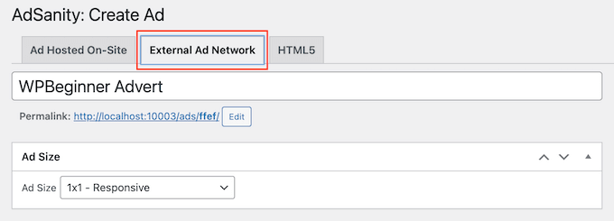 Adding external network ads to a WordPress blog or website