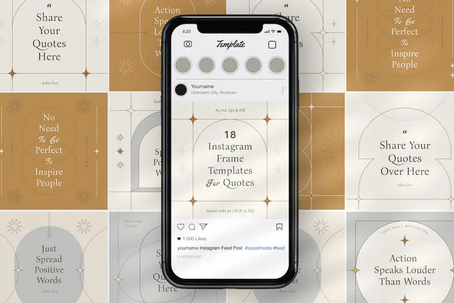 Cadre Instagram Earthy Tone pour les citations -