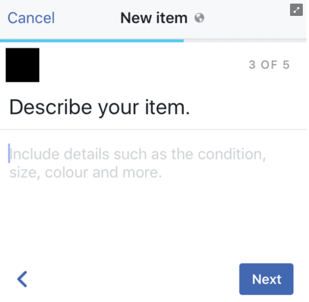 Agregue descripciones detalladas para los artículos que se venden en Facebook Marketplace