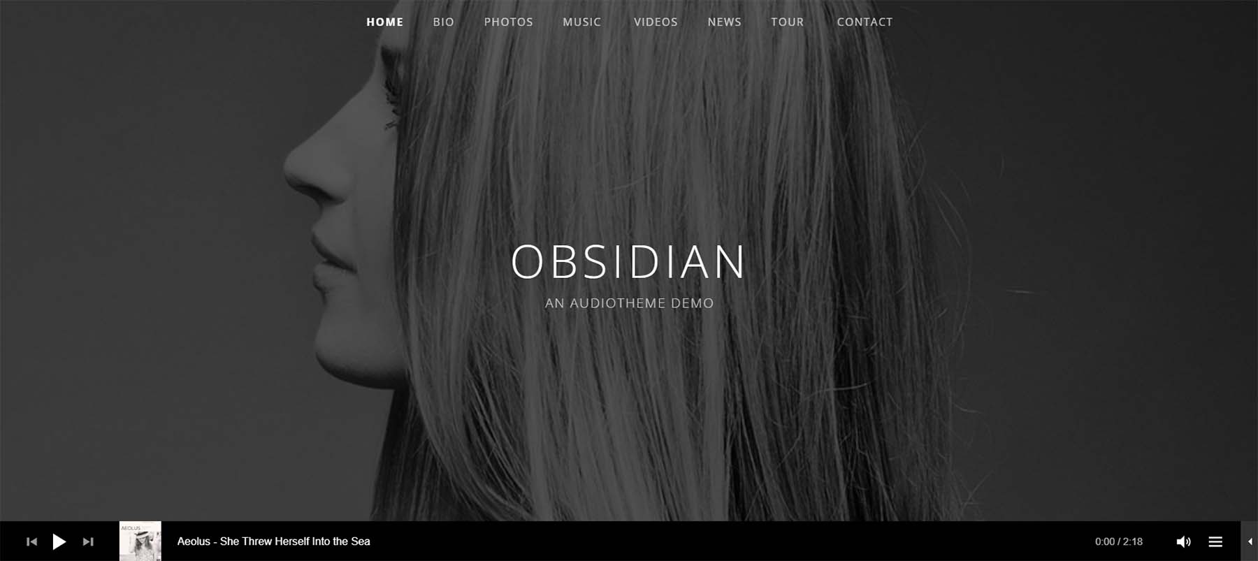 Obsidian, un tema de Audiotheme WordPress para músicos