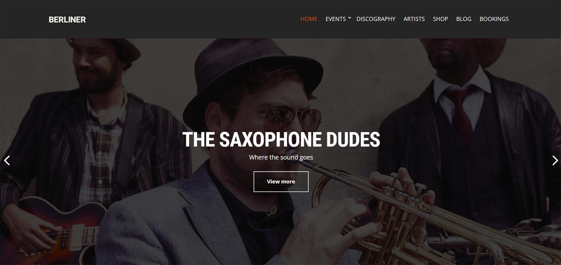 Berliner, un tema WordPress per musicisti e band