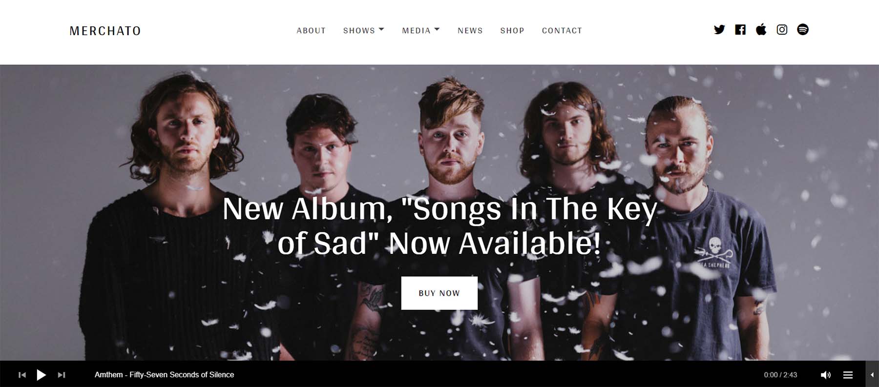 Merchanto, un tema WordPress per band