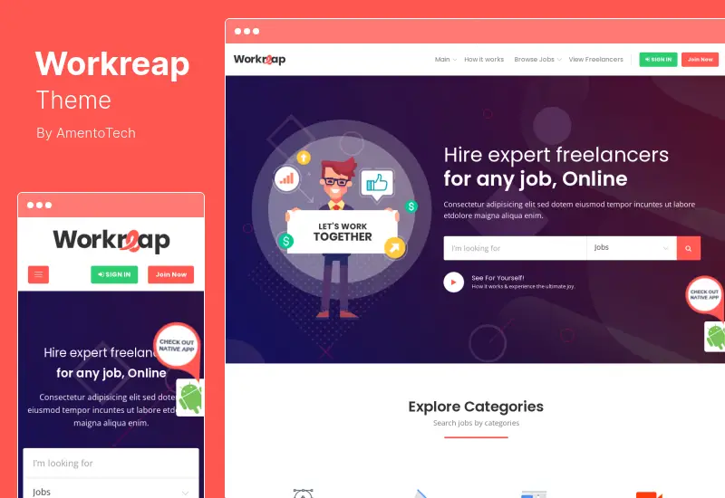 Thème Workreap - Thème WordPress indépendant pour la place de marché et l'annuaire