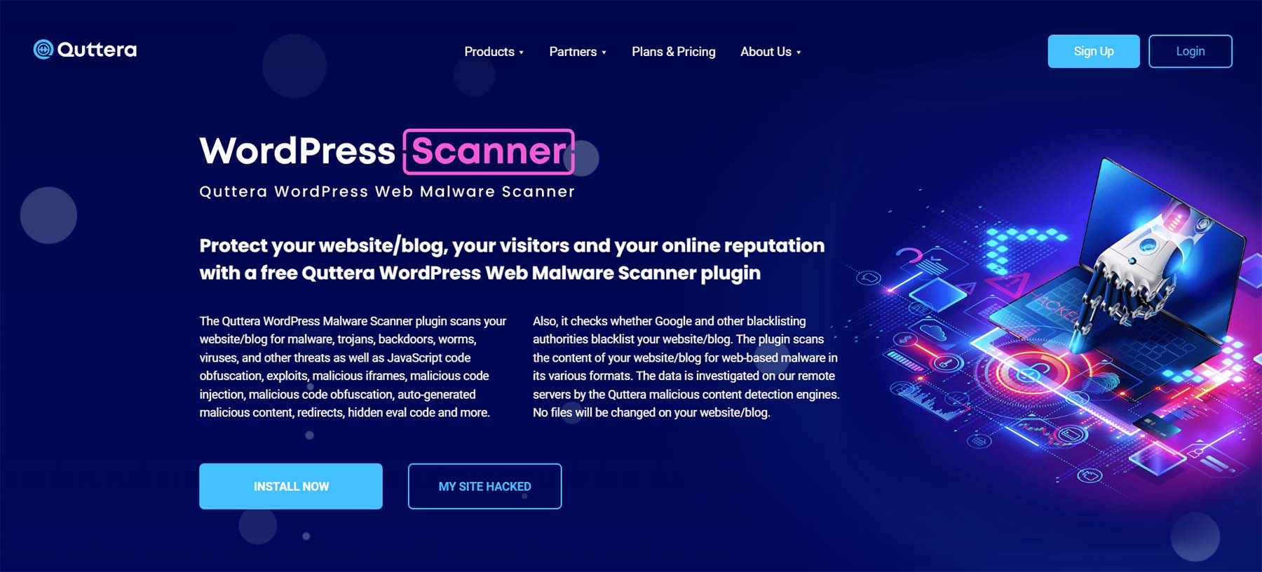 Quttera WordPress Security Scanner, alimentado por IA