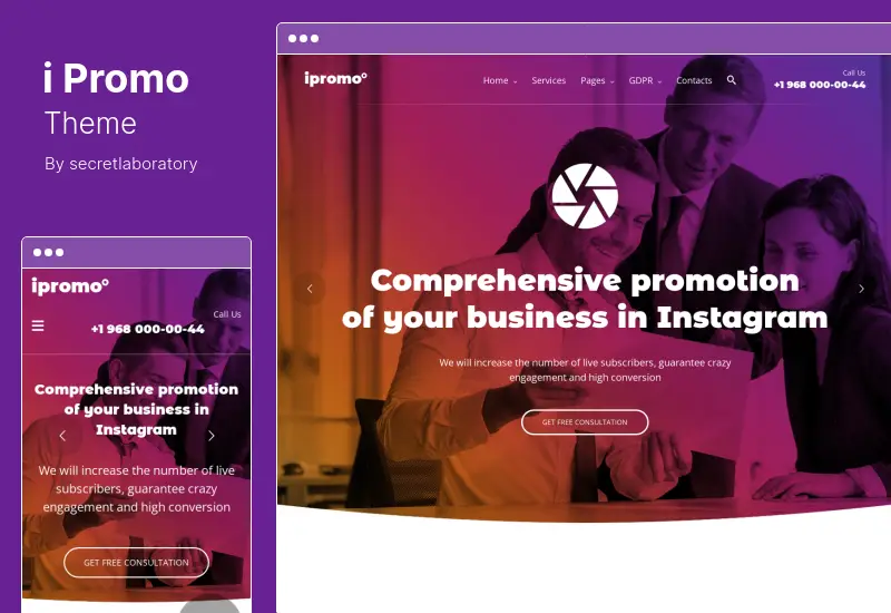 iPromo 主题 - Instagram Agency WordPress 主题