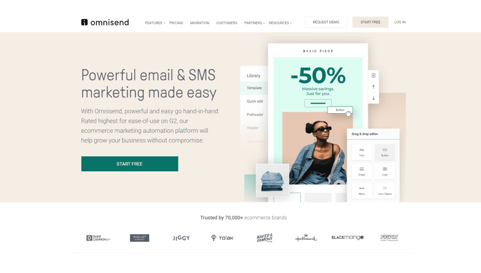 Omnisend Omnichannel E-Commerce-Marketing