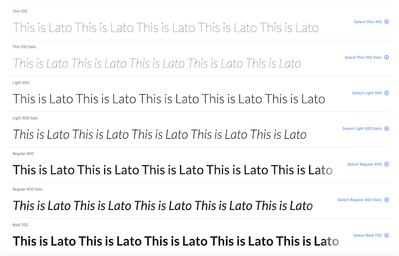 Fuente Lato - Fuente: Google Fonts