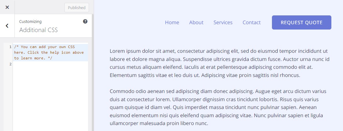 Ajouter des CSS supplémentaires pour modifier les polices WordPress