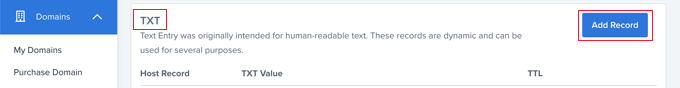 Adding a TXT Record to Your DNS Settings