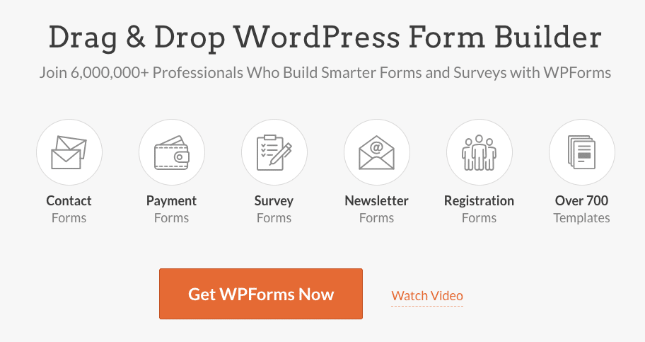 captura de tela do site do plug-in WPForms