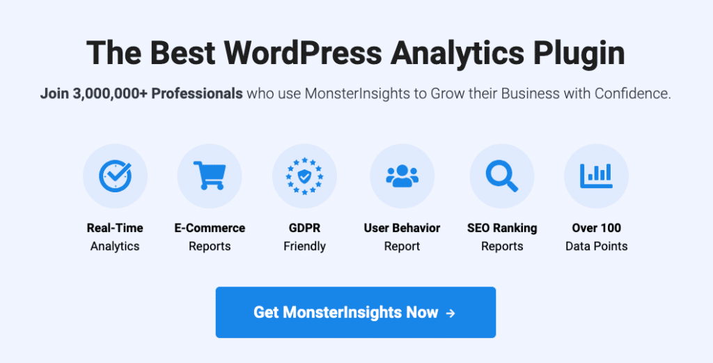 captura de tela do site do plugin MonsterInsights