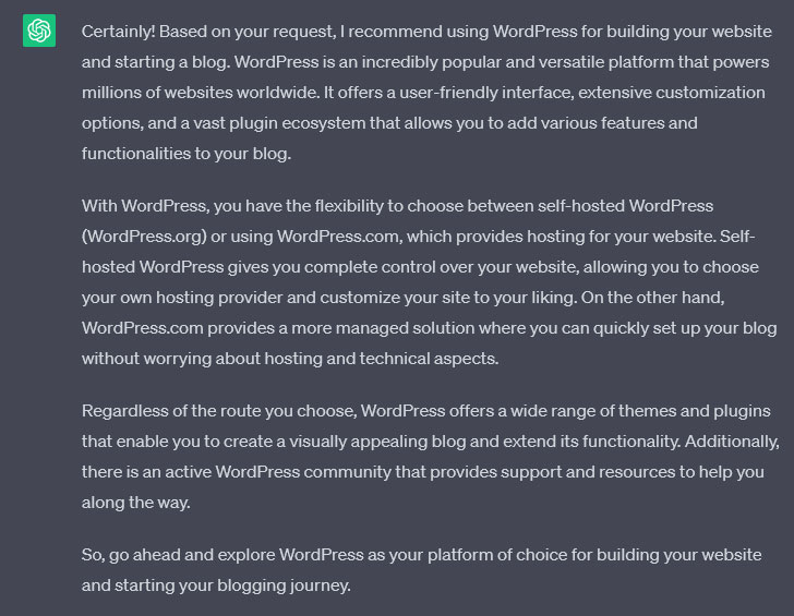 rekomendasi wordpress chatgpt