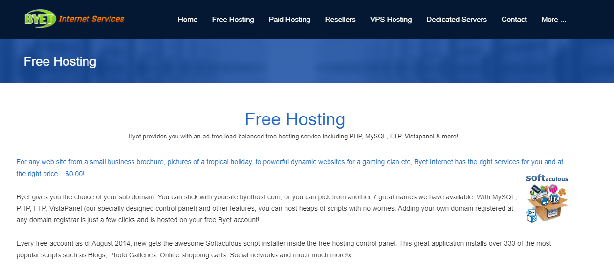 byethost — бесплатный хостинг wordpress с cpanel