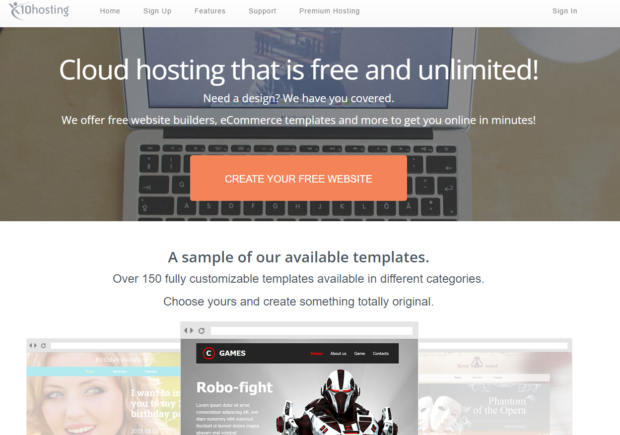 x10hosting - hosting web gratuito wordpress