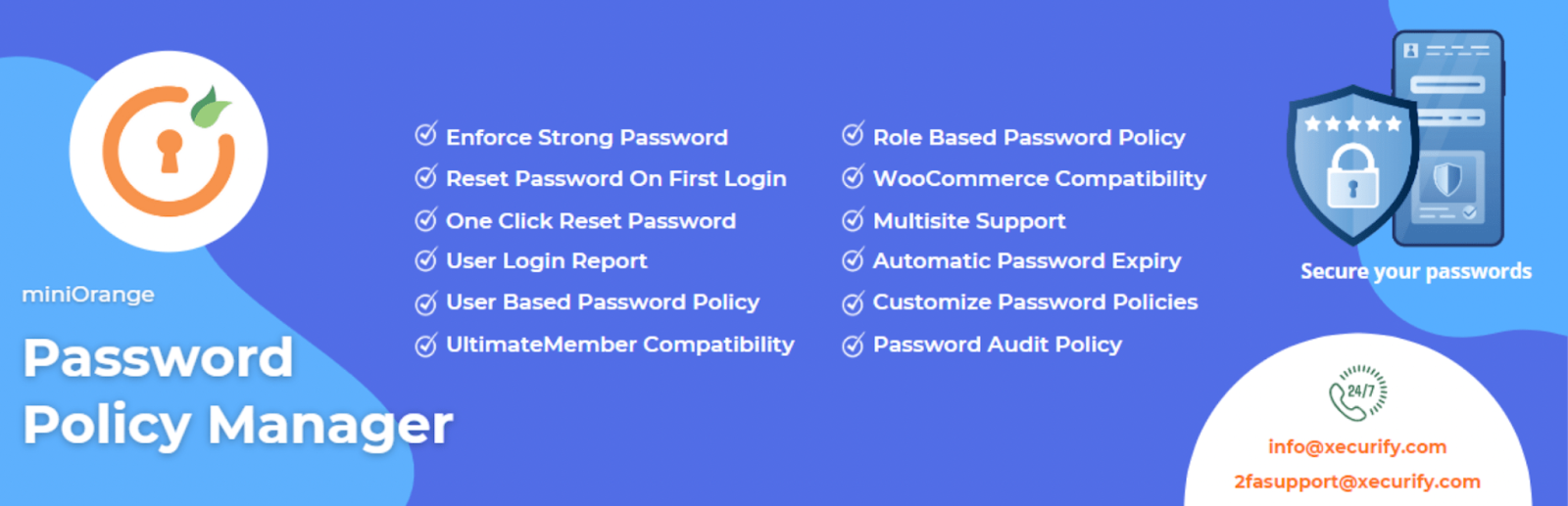 Page du plug-in Password Policy Manager