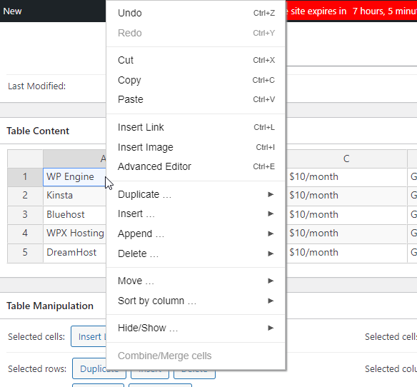 más opciones de configuración