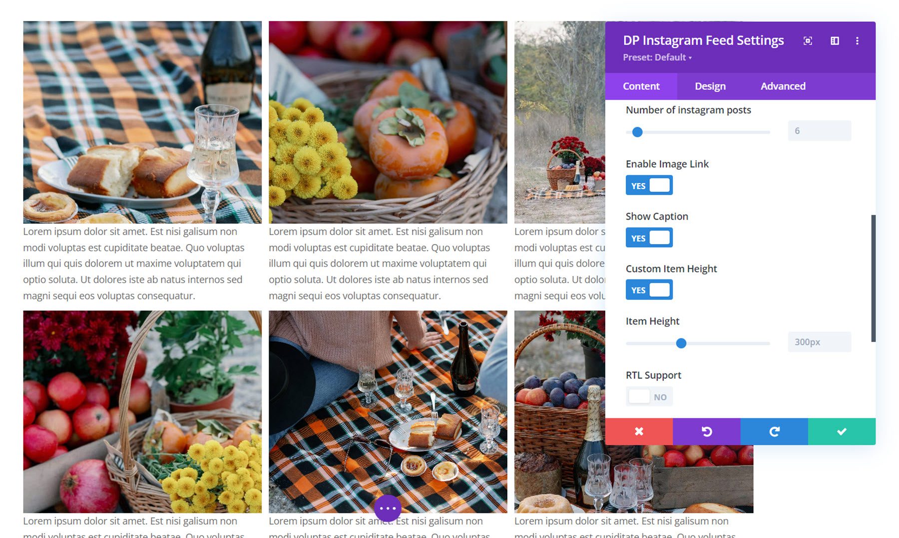 Divi Social Plus Instagram Feed Configuración de Instagram